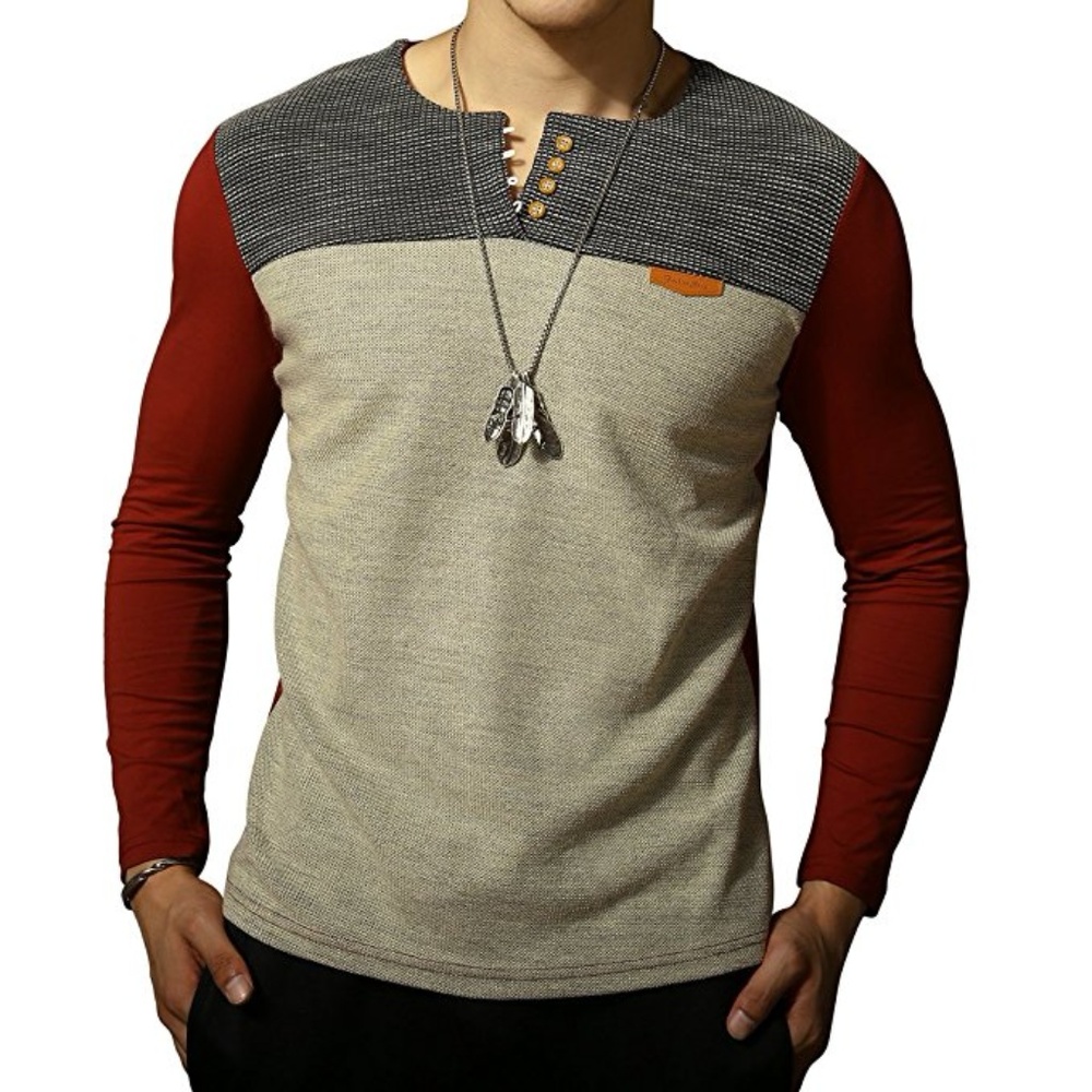 Mens Premium Fitted Long-Sleeve Crew Neck T-Shirt - Picture 2 of 4
